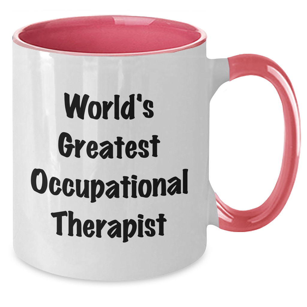 Funny Occupational Therapist Gifts from Men to Mother's Day, Two Tone Coffee Mug with Inspirational Quote 'World's Greatest Occupational Therapist', Gifts for Occupational Therapist - Additional