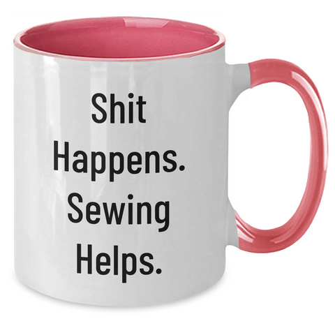 Image of Sewing Humor Gifts from Family, Friends, or Coworkers - Funny Two Tone Coffee Mug for Sewing Enthusiasts, Sewing Men, Sewing Women, and Sewing Gifts for Father's Day - Additional