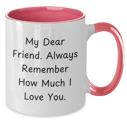 Image of Funny Friend Gifts from Men - 'My Dear Friend. Always Remember...' 11oz Two Tone Coffee Mug for Friend's Father's Day - Additional
