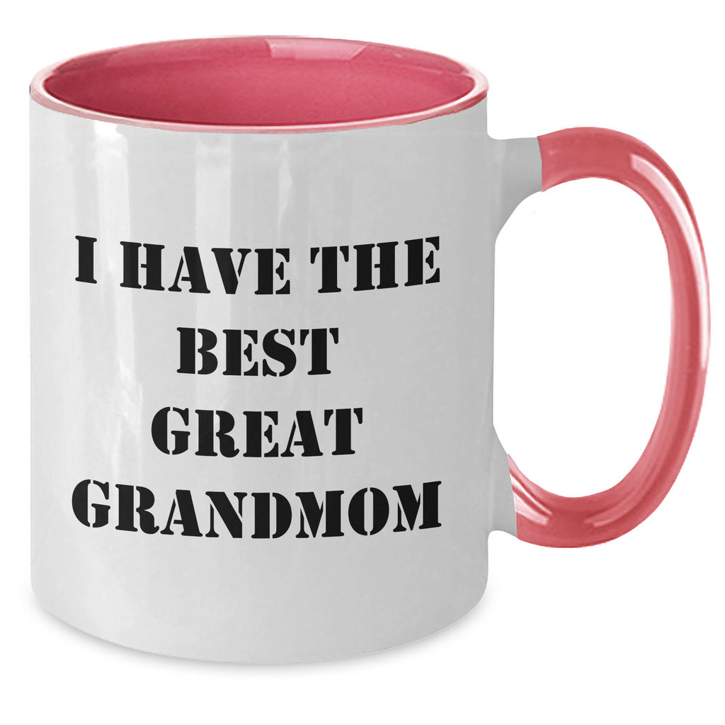 Funny Grandmom Gifts, I Have The Best Great Grandmom, Two Tone Coffee Mug for Mother's Day, Gifts from Family - Additional