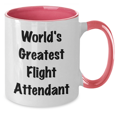 Image of Funny Flight Attendant Gifts from Men to World's Greatest Flight Attendant, Two Tone Coffee Mug for Mother's Day - Additional
