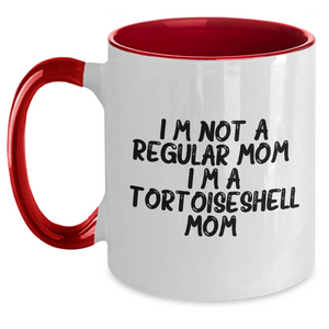 Tortoiseshell Cat Mom Funny Gifts from Friends and Family for Him - Unique Two Tone Coffee Mug for Father's Day