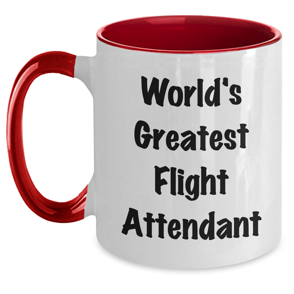 Funny Flight Attendant Gifts from Men to World's Greatest Flight Attendant, Two Tone Coffee Mug for Mother's Day - Main