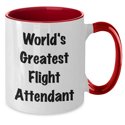 Image of Funny Flight Attendant Gifts from Men to World's Greatest Flight Attendant, Two Tone Coffee Mug for Mother's Day - Additional