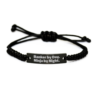 Banker Gifts - Funny Quote Rope Bracelet, Gifts from Family to Banker, Father's Day Unique Gifts - Image 1
