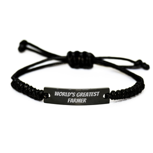 Funny Farmer Gifts - 'World's Greatest Farmer' Rope Bracelet for Mom's Unique Gifts from Men, Women, or Family - Image 1