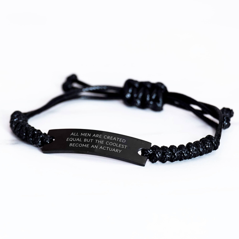 Image of Funny Actuary Gifts for Her | Rope Bracelet with Quote 'All Men Are Created Equal But The Coolest Become An Actuary' | Mother's Day Unique Gifts from Family - Image 2