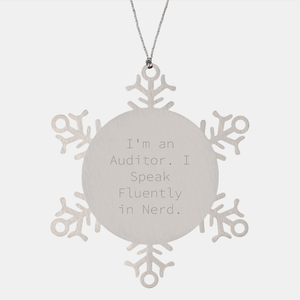 Funny Auditor Gifts for Auditor Friends and Family - Stainless Steel Snowflake Ornament with genius Humor - Unique Christmas Unique Gifts from the Auditor - Image 1