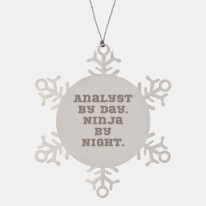 Funny Analyst Gifts by Day, Ninja Snowflake Ornament by Night - Unique Christmas Unique Gifts from Coworkers to Men - Image 1