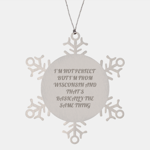 Wisconsin Snowflake Ornament Gifts from Friends, Family, or Coworkers for Wisconsin Lovers, Christmas Unique Gifts - Image 1