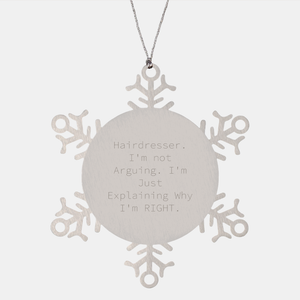 Hairdresser's Sassy Christmas Unique Gifts: Funny Snowflake Ornament for Hairdresser Friends Gifts from the Salon to Hairdresser Lovers - Image 1