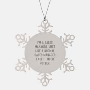 Funny Sales Manager Gifts, Snowflake Ornament, Christmas Unique Gifts from Men to Sales Manager - Image 1