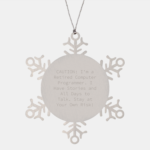 Image of Computer Programmer's Sassy Snowflake Ornament: Funny Gifts from a Retired Tech Pro for Computer Programmers and Coders to Add a Touch of Humor to Their Christmas Decorations - Image 1