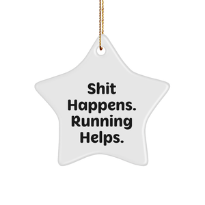 Funny Running Gifts for Friends, Star Ornament with Inspirational Quote, Gifts from Women, Unique Christmas Running Gifts - Image 1