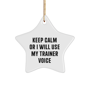 Funny Trainer Gifts from Men to Friends - Keep Calm Star Ornament for Christmas - Image 1