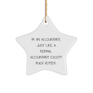 Funny Accountant Gifts for Men - I'm An Accountant. Just Like A Normal Accountant Except Much Hotter. Christmas Star Ornament from Friends - Image 1