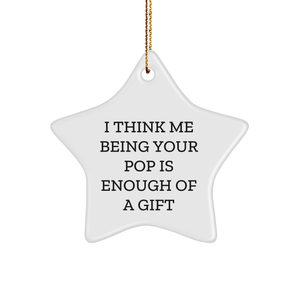 Funny Pop Gifts from Family, Gifts for Pop, Star Ornament, Christmas Unique Present - Image 1