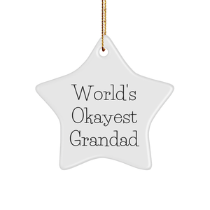 World's Okayest Grandad Star Ornament for Awesome Grandpas Gifts from Family and Friends for Christmas - Image 1