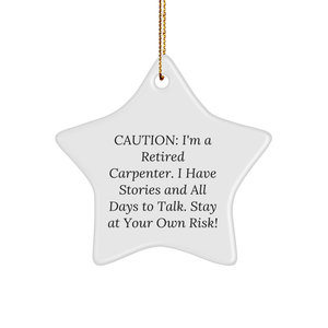 Carpenter Star Ornament, Funny Gift for Christmas from Friends or Family - Image 1