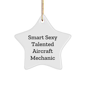 Smart Sexy Talented Aircraft Mechanic Star Ornament, Gifts from Friends and Family, Christmas Unique Gifts - Image 1