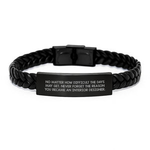 Inspirational Gifts from Friends and Family to Interior Designers - Unique Interlaced Leather Bracelet for Mother's Day - Image 1