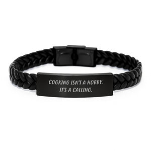Funny Cooking Quotes Interlaced Leather Bracelets Gifts from Men to Cooking Enthusiasts, Unique Mother's Day Unique Gifts for Women, Inspirational Callings for Family and Friends - Image 1