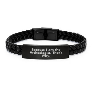 Archeologist Inspired Interlaced Leather Bracelet, Funny Quote, Gifts for Archeologist Men, Gifts from Family for Father's Day Unique - Image 1