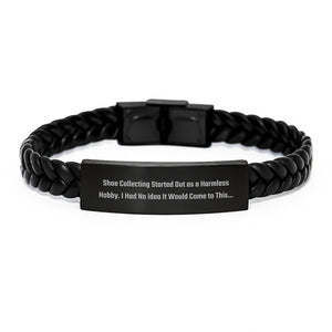 Funny Shoe Collecting Gifts for Mom - Interlaced Leather Bracelet - Gifts from Family - Unique Mother's Day Unique Gifts for Shoe Enthusiasts - Image 1