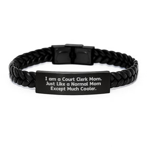 Court Clerk Mom Cool Leather Interlaced Bracelet Gift from Friends for Birthday - Image 1