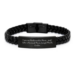 Underwriter Gifts from Mom, Funny Quote I Am An Underwriter Mom Interlaced Leather Bracelet Birthday Unique Gifts for Underwriter Friends - Image 1