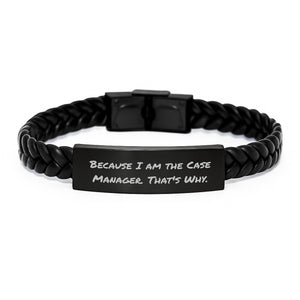 Funny Case Manager Interlaced Leather Bracelet Gifts from Dad to Daughter Case Manager on Mother's Day - Image 1
