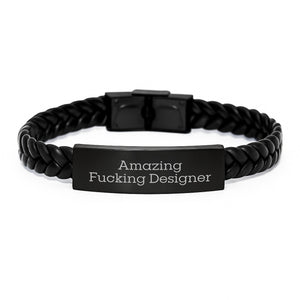 Amazing F--king Designer Interlaced Leather Bracelet, Unique Gifts from Friends, Family, Coworkers for Designer Men, Women, Graduation Bestows Dignity - Image 1