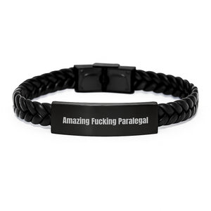 Paralegal Funny Interlaced Leather Bracelets Gifts from Family and Friends for Paralegal Graduation Unique Gifts - Image 1