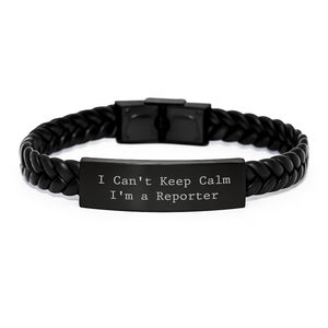Funny Reporter Style Interlaced Leather Bracelet Gifts from Friends for Graduation Unique - Image 1
