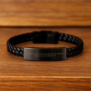 Compliance Officer Gifts Funny Interlaced Leather Bracelet Birthday Unique Gifts from Friends for Men and Women