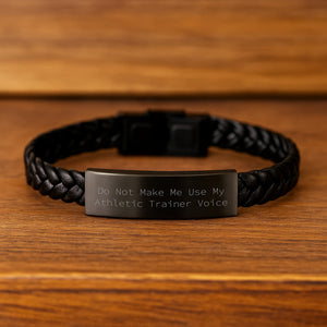 Funny Athletic Trainer Gifts for Men Birthday Unique Interlaced Leather Bracelet, Gifts from Friends, Gifts for Athletic Trainers