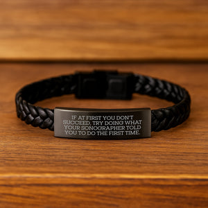 Funny Sonographer Gifts from Men - Interlaced Leather Bracelet for Sonographer - Mother's Day Unique Gifts for Sonographer