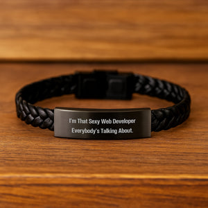 Inspiring Gifts from Friends for Web Developer Graduation Unique Interlaced Leather Bracelets with Funny Quote