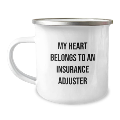 Image of Funny Gifts from Men for Insurance Adjuster Lovers, My Heart Belongs To An Insurance Adjuster Valentine's Unique Gifts for Men Insurance Adjuster Friends - Image 1