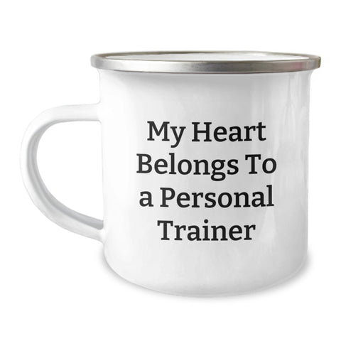 Image of Funny Personal Trainer Gifts for Birthday - My Heart Belongs To A Personal Trainer, Camping Mug for Personal Trainers, Gifts from Friends for Birthday - Image 1