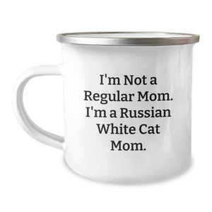 Funny Russian White Cat Mom Camping Mug Gifts from Friends and Family for Russian White Cat Lovers Christmas Unique Presents - Image 1