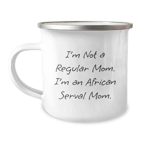 Image of African Serval Cat Mom Gifts from Family Friends - Funny Birthday Unique Gifts for Her Him Camping Mug - Image 1