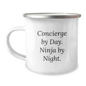 Concierge By Day. Ninja By Night. - Funny Camping Mug Gifts for Family, Friends, or Coworkers on Birthday - Image 1