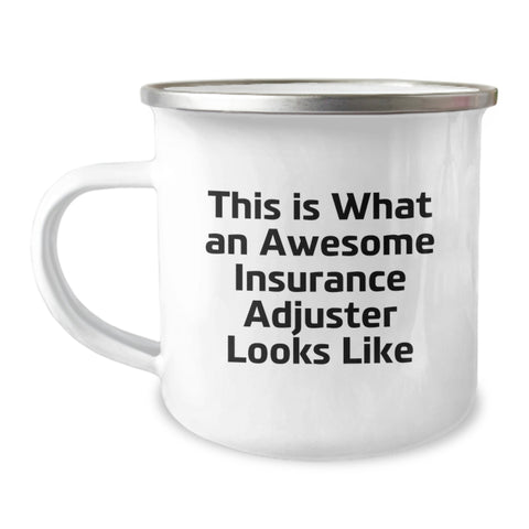 Image of Funny Insurance Adjuster Gifts for Men Birthday Unique Camping Mug 'This Is What An Awesome Insurance Adjuster Looks Like' from Friends - Image 1