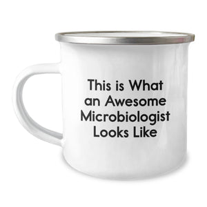 Funny Microbiologist Gifts from Family for Men - This Is What An Awesome Microbiologist Looks Like, Christmas Unique Gifts for Dad, Camping Mug - Image 1
