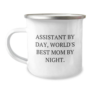 Assistant By Day World's Best Mom By Night Funny Graduation Camping Mug Gifts from Mom to Assistant - Image 1
