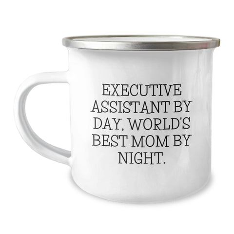 Image of Funny Executive Assistant Gifts from Friends, Camping Mug for World's Best Mom, Birthday Unique Present - Image 1