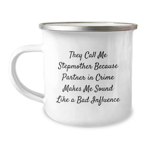 Funny Stepmother Gifts for Birthday, Unique Stepmother Partner in Crime Mugs, Camping Mugs for Women, Stepmother Love Gifts from Family - Image 1