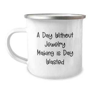 Funny Jewelry Making Gifts for Her, Unique Valentine's Unique Gifts from Women, Insulated Camping Mug for Jewelry Making Enthusiasts - Image 1