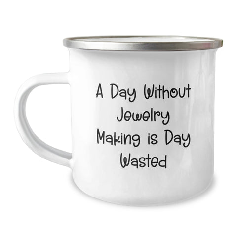 Image of Funny Jewelry Making Gifts for Her, Unique Valentine's Unique Gifts from Women, Insulated Camping Mug for Jewelry Making Enthusiasts - Image 1